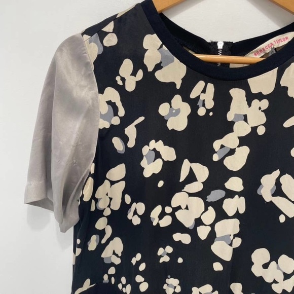 Rebecca Taylor - Color Block Silk Mini Dress - Picture 2 of 7